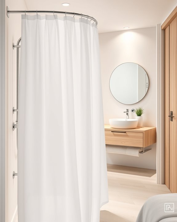 shower curtain space saving solution