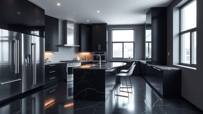 sleek black and gray kitchens