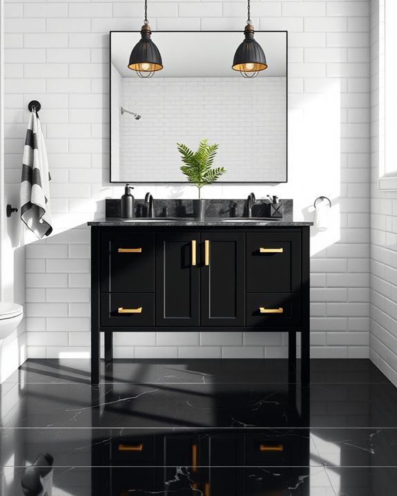 sleek black vanity elegance