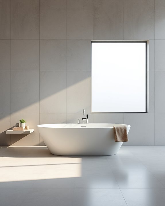 sleek concrete tiles design
