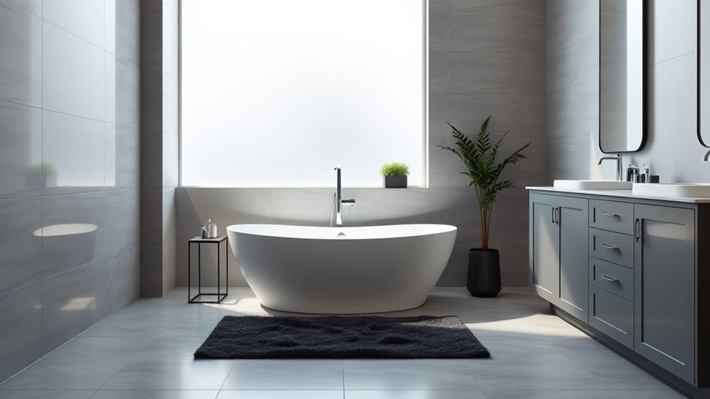 sleek contemporary grey bathrooms