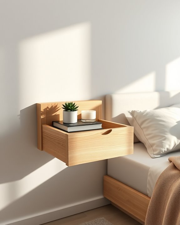 sleek floating nightstand design