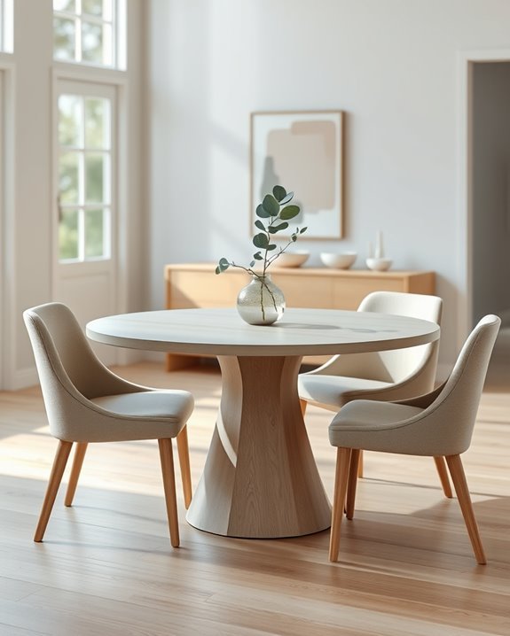 sleek functional round tables