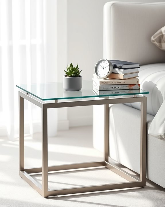 sleek glass and metal table