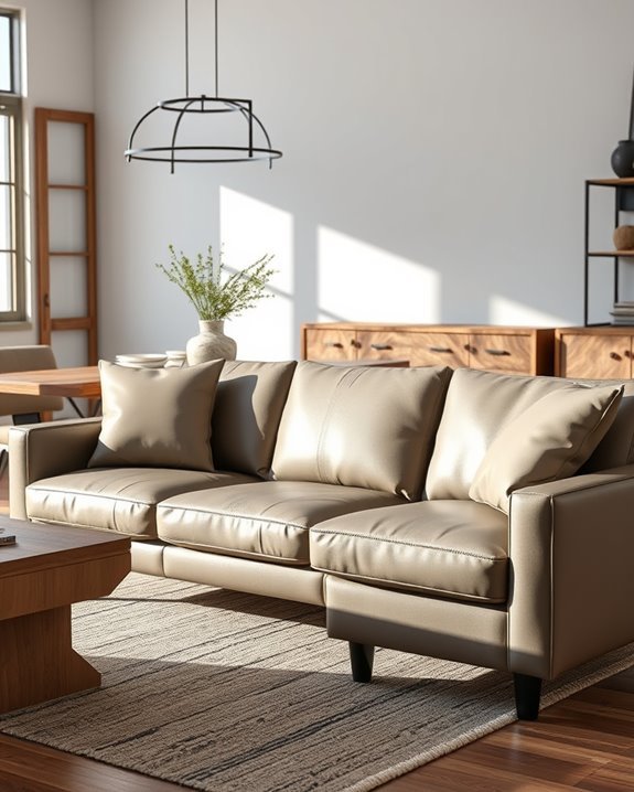 sleek leather dining sofas