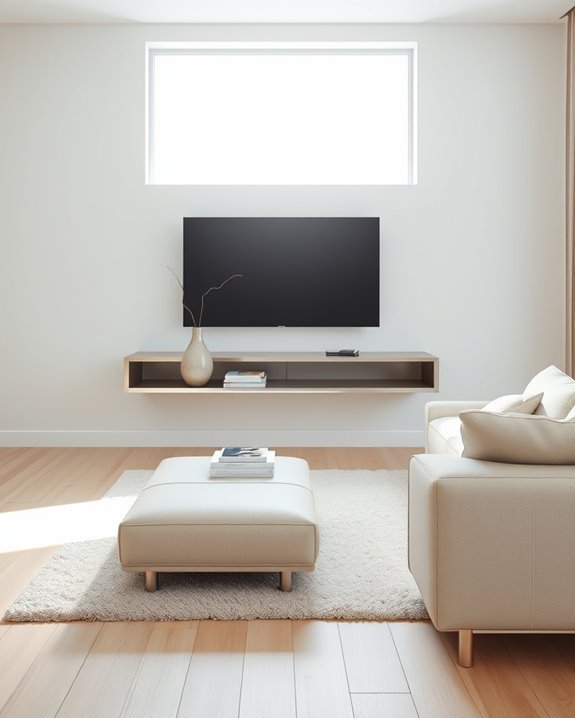 sleek metal floating storage
