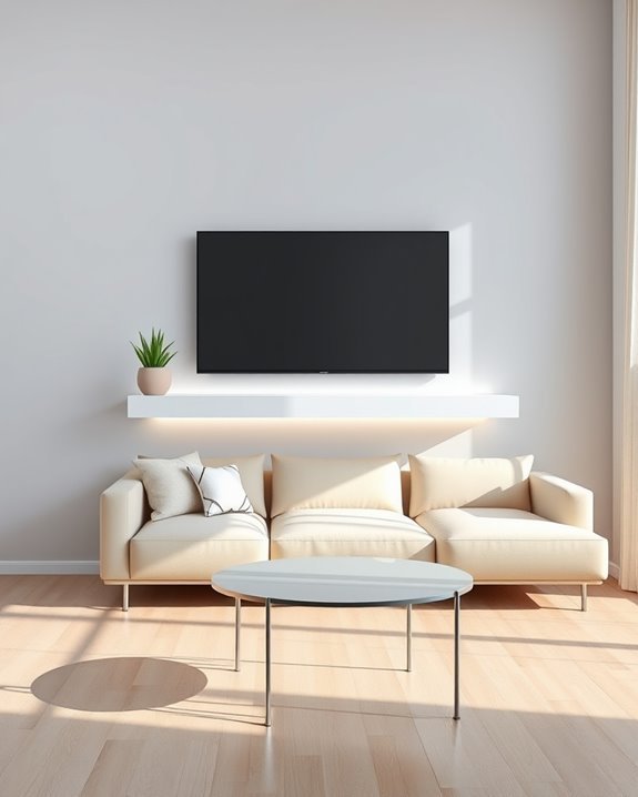 sleek minimalist floating tv stand