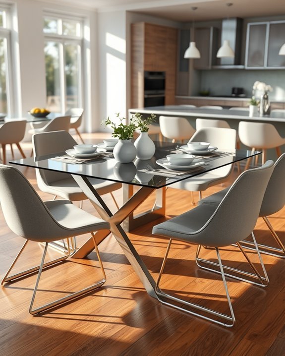 sleek modern dining aesthetics