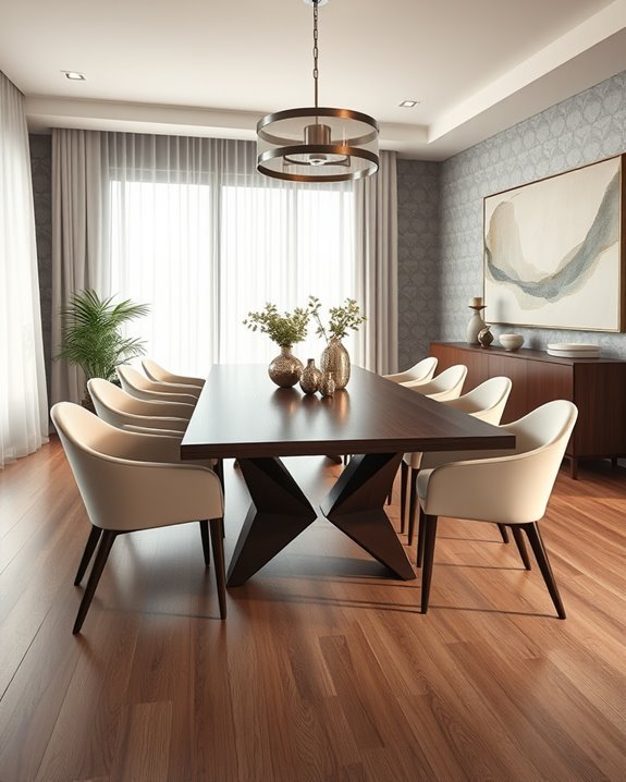 sleek modern dining design