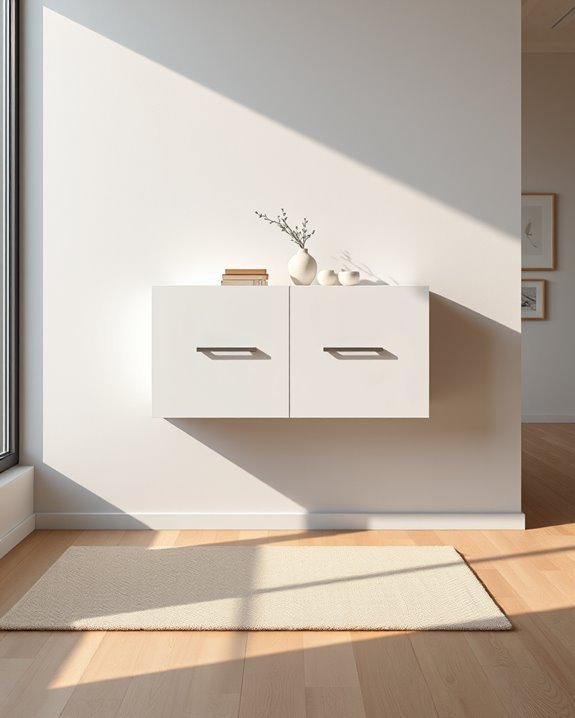 sleek modern floating cabinet