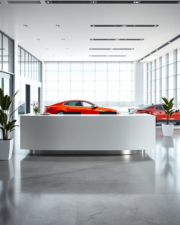 sleek modern reception desk