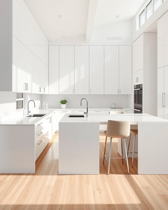 sleek modern reflective cabinetry