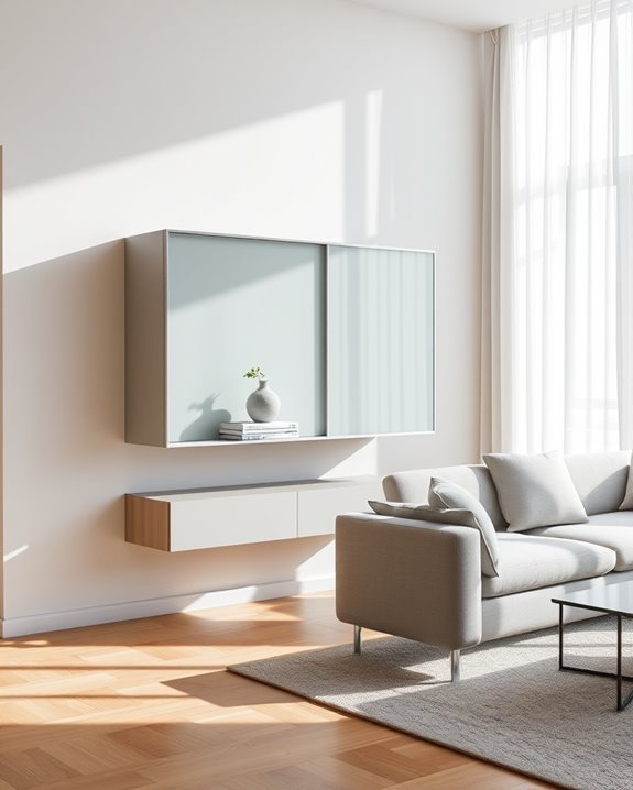 sleek sliding door storage