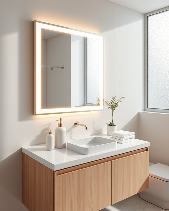 sleek sophisticated backlit mirrors