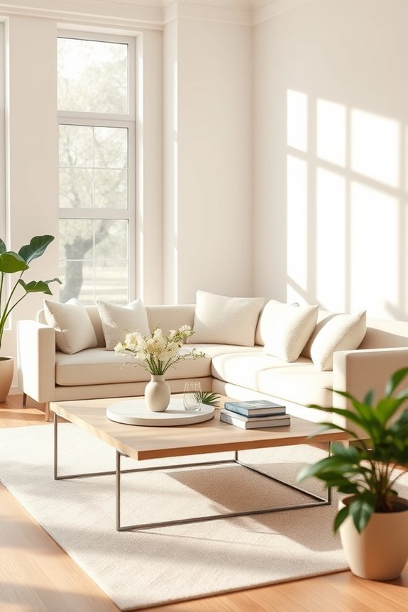 soft cream accent wall