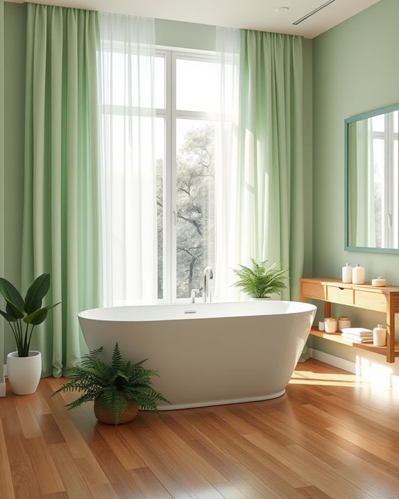 soft green bathroom tranquility
