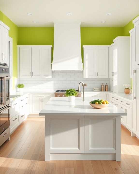 soft lime and white