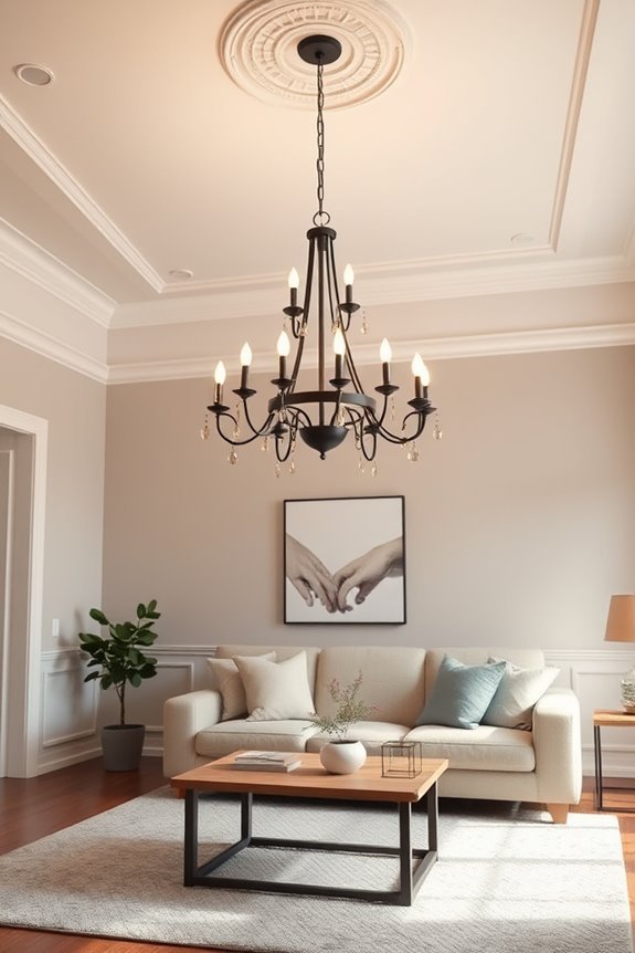soft lit chandelier ambiance