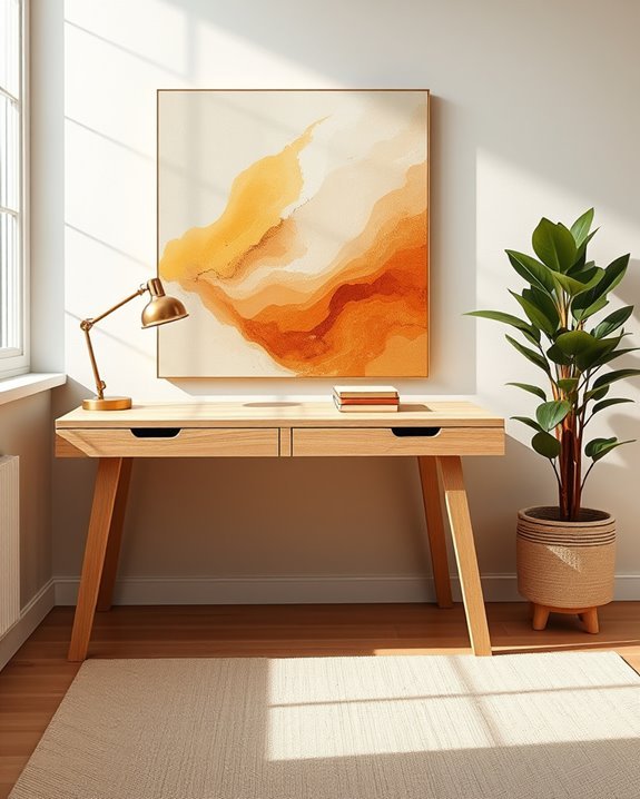 soft warm artwork enhances productivity
