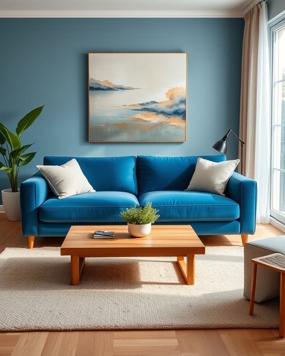 soothing earthy blue tones