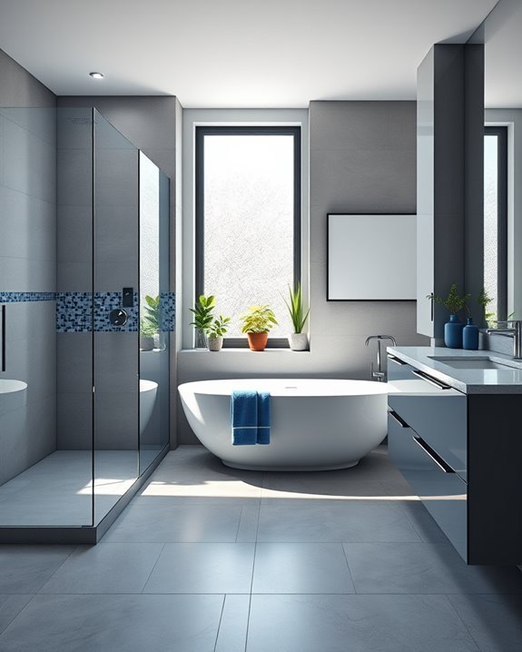 soothing grey and blue