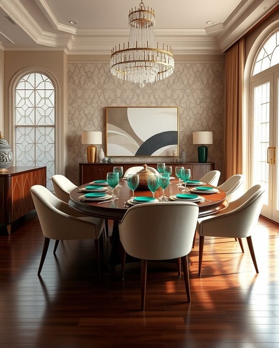 sophisticated art deco dining
