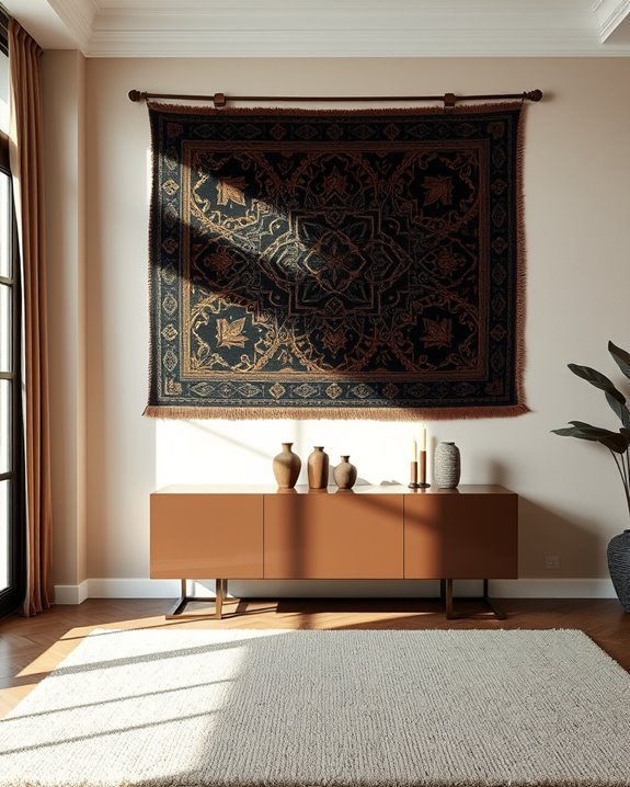 sophisticated black and brown tapestries