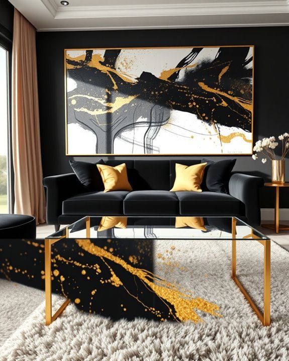 sophisticated black and gold