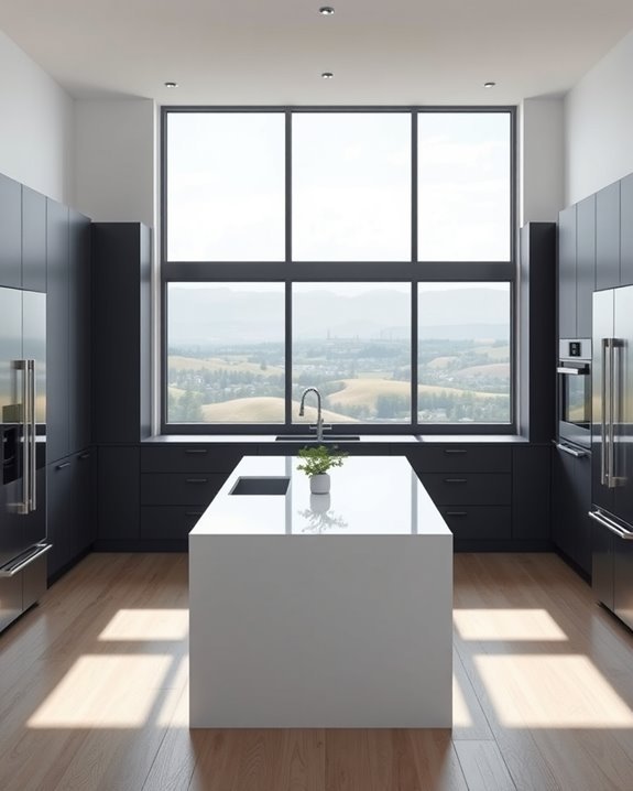 sophisticated dark grey kitchen