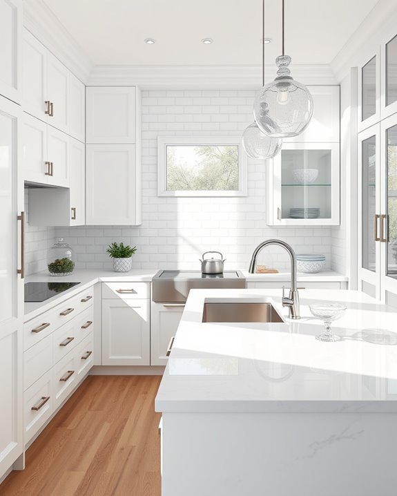 sophisticated glass details kitchen