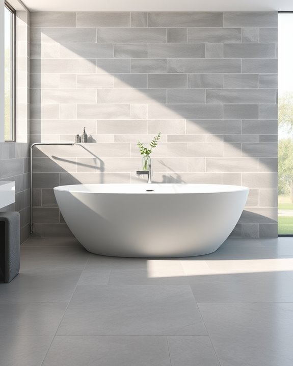 sophisticated gray bathroom tiles