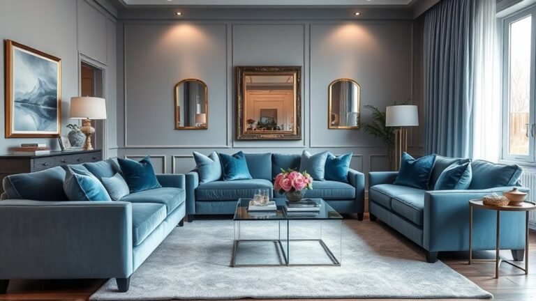sophisticated grey blue decor
