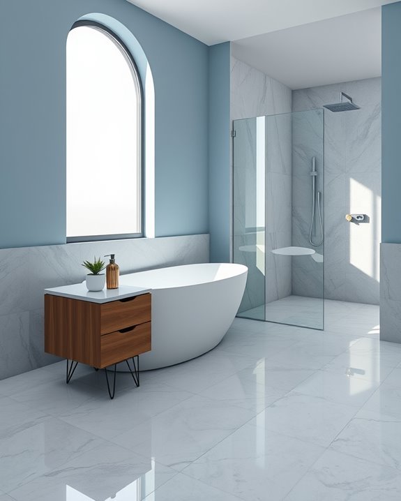 sophisticated grey marble accents
