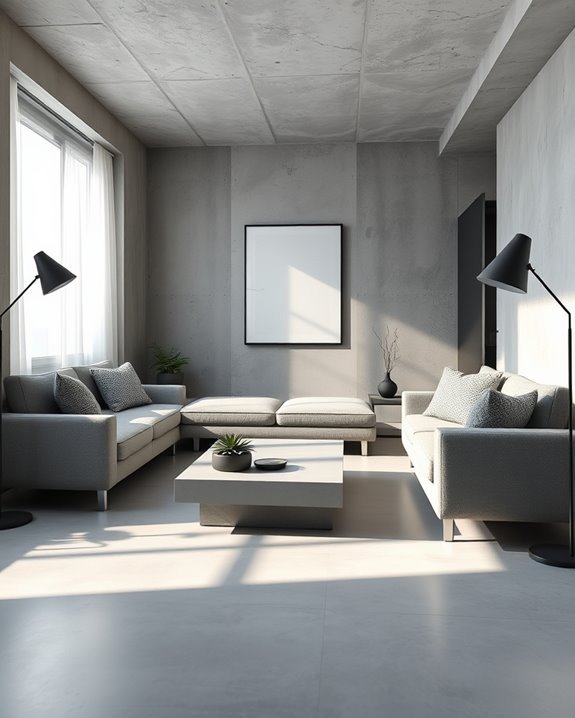 sophisticated monochromatic concrete design