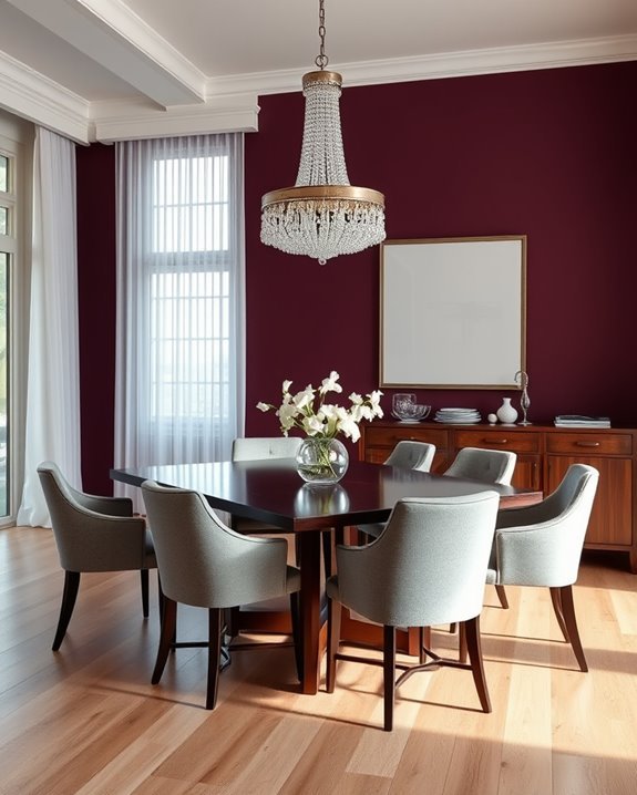 sophisticated plum dining ambiance