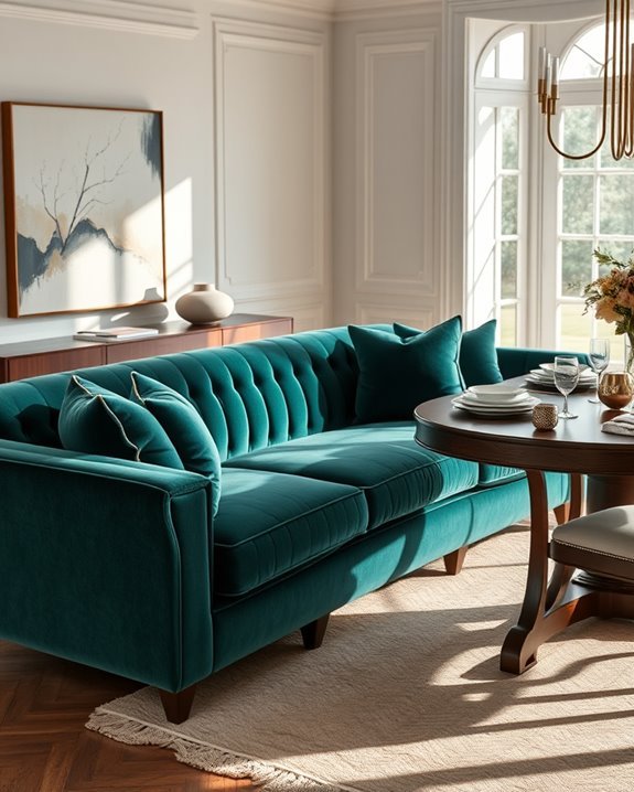 sophisticated velvet dining sofas