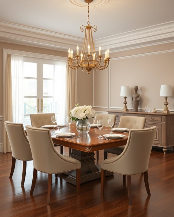 sophisticated warm dining ambiance