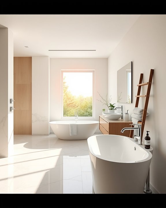 spacious elegant bathroom design