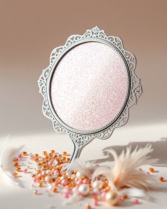 sparkly sequins hand mirror