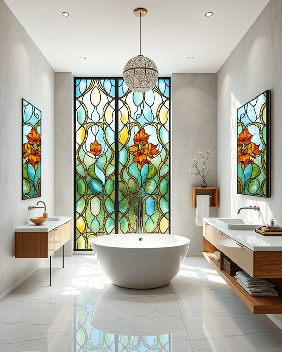 stained glass bathroom transformation