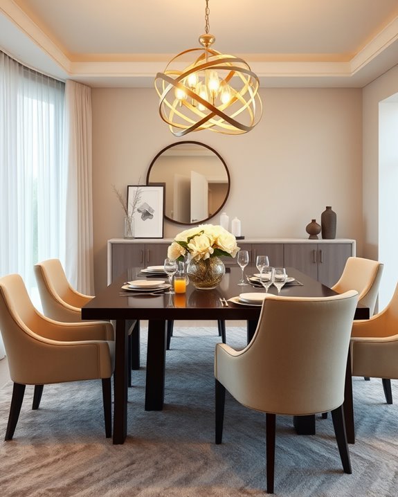 statement lighting enhances dining