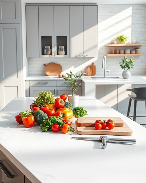 streamlined meal prep area