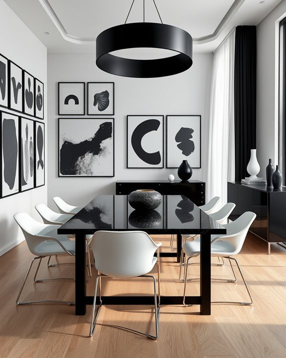 striking black and white wall art