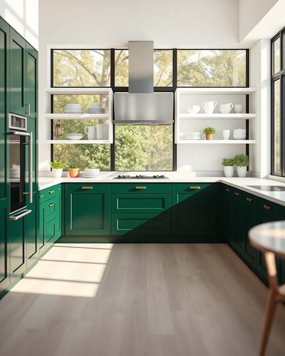 striking dark green contrast