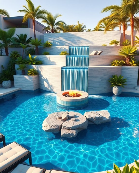 stunning multi level pool design