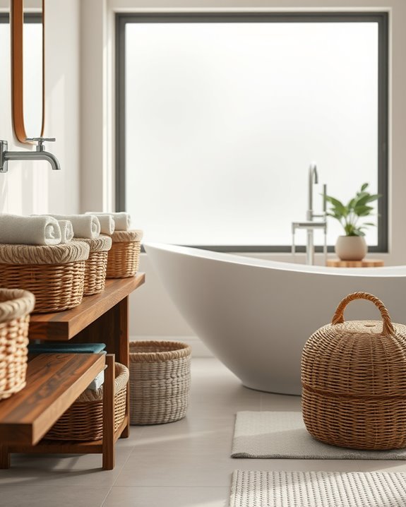 stylish bathroom storage baskets