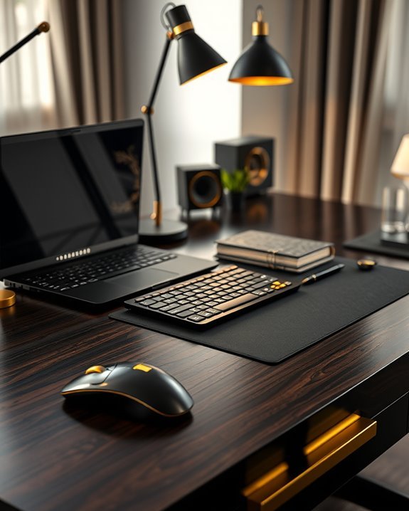 stylish black and gold gadgets