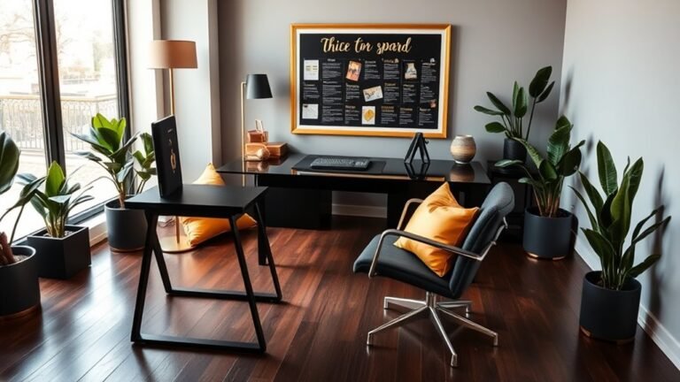 stylish black and gold office