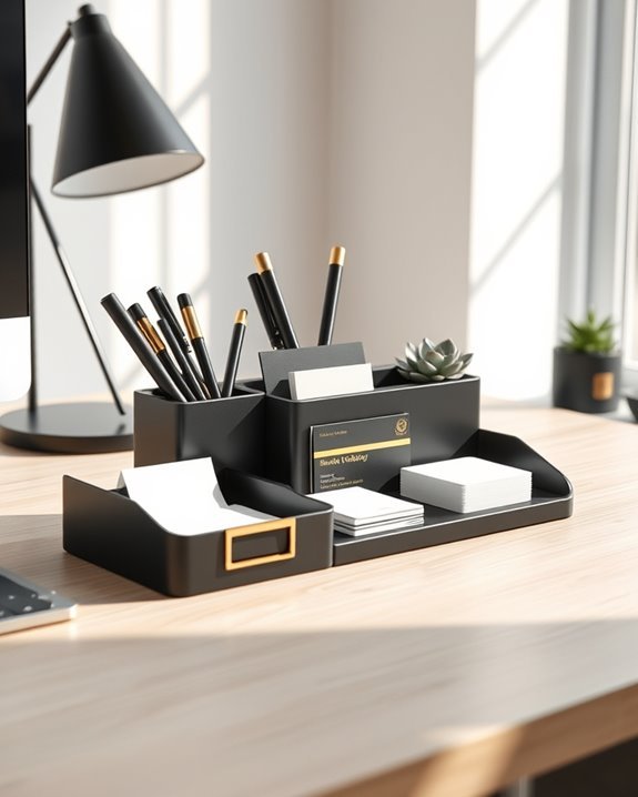 stylish black and gold organizer