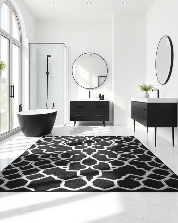 stylish black and white rugs